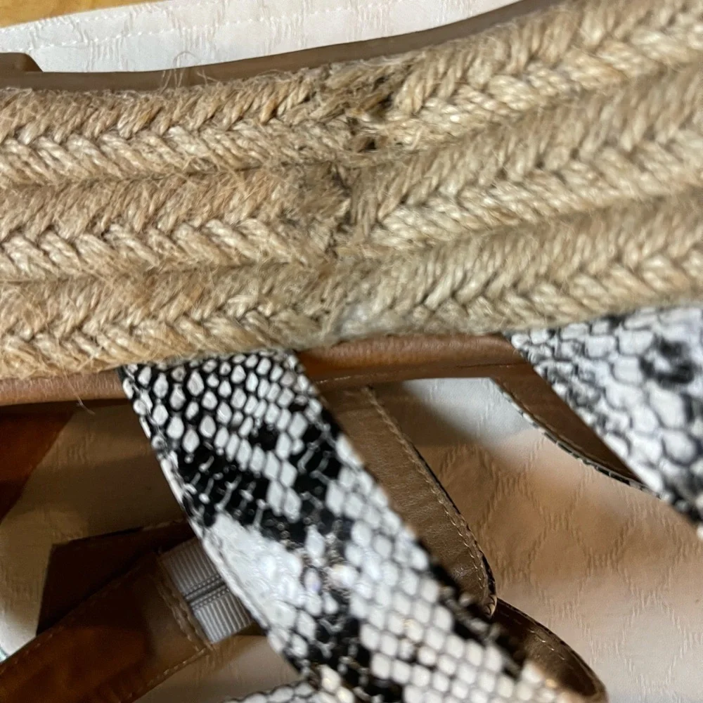 Bonnibel Snakeskin Print Black & White Espadrilles